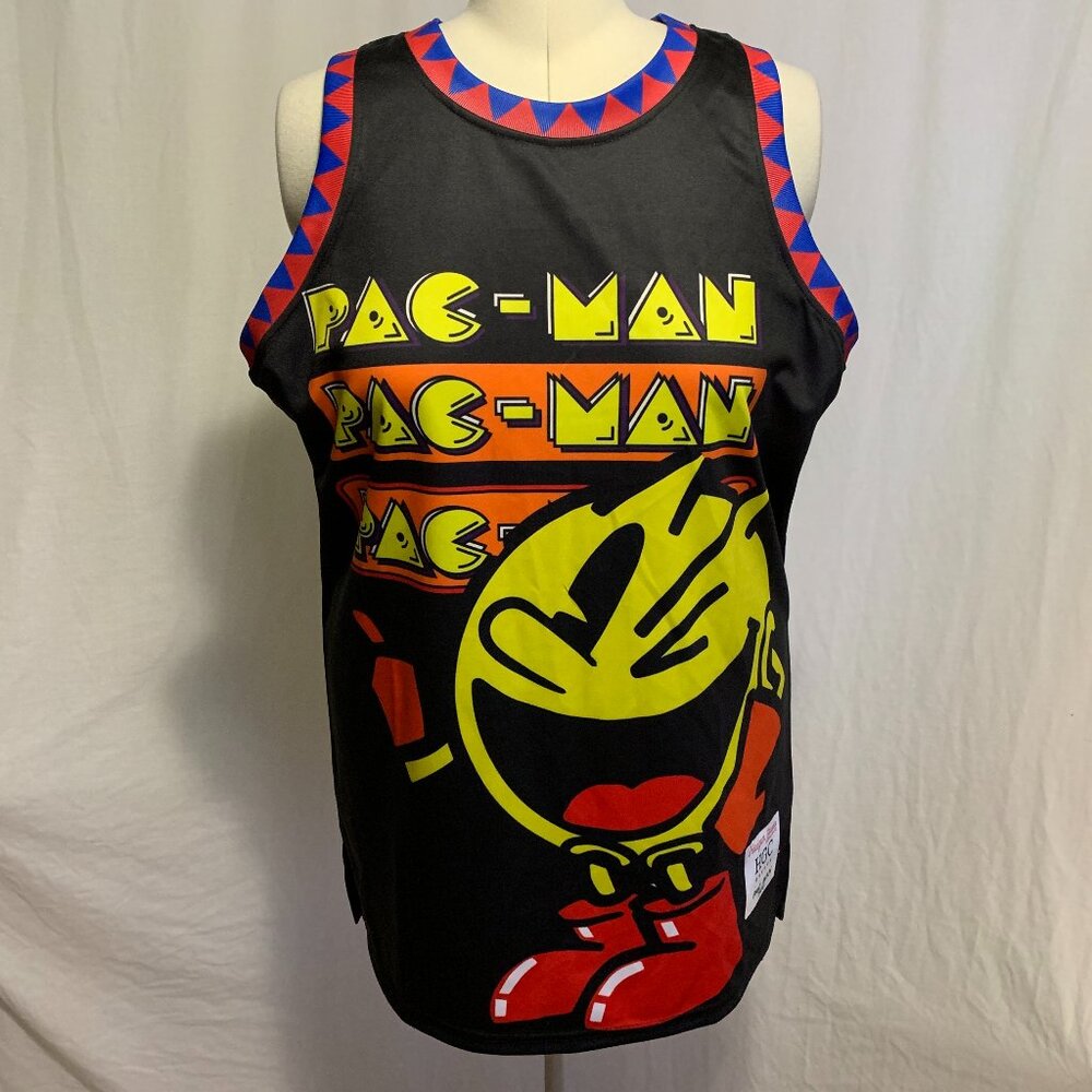 Headgear Classics Basketball Jersey Pac-Man 1980 Puck Man Black Mens L Large